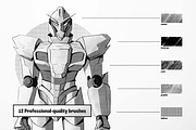 Manga and Anime Procreate Brushes, a Brush Add-On by brushapes.com (Thumbnail 9 of 12)