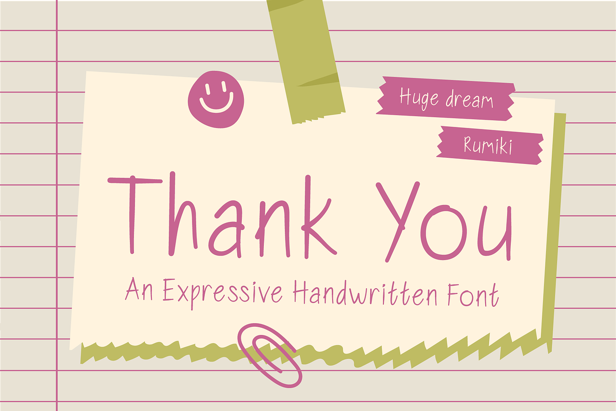 Rumiki Expressive Handwritten Font, a Handwritten Font by Huge Dream Studio (Photo 8 of 8)