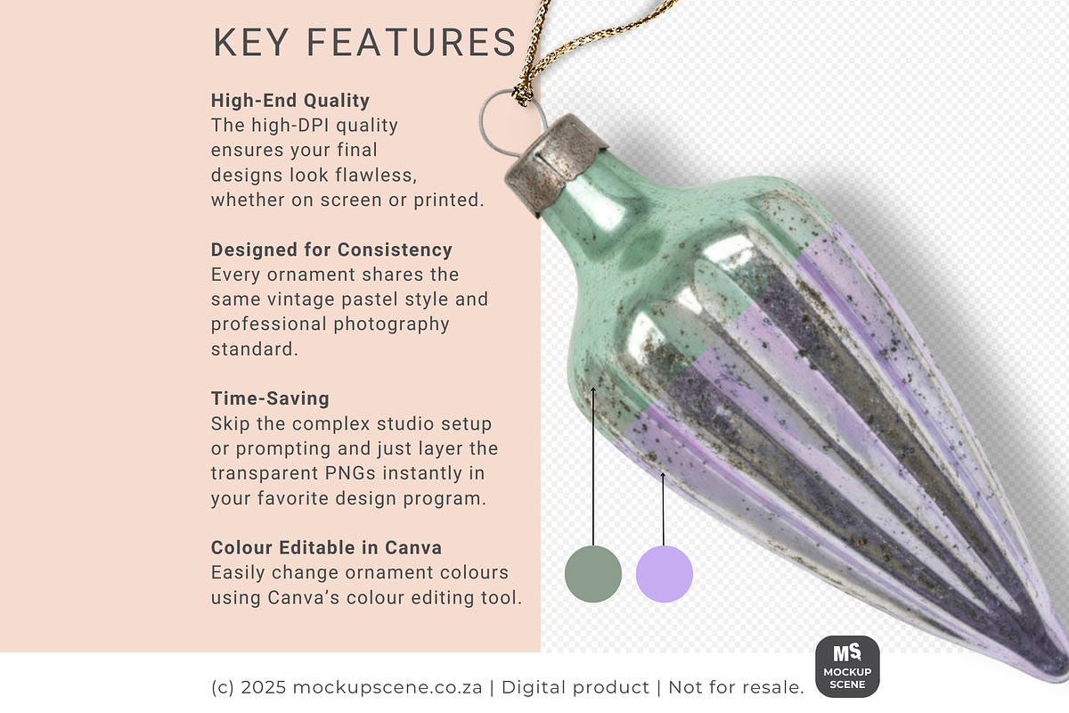 Vintage Christmas Ornaments Objects, an Object Graphic by Mockup Scene (Photo 5 of 12)