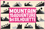 Mountain Adventure Silhouette Bundle, an Object Graphic by Gfx_Store (Thumbnail 1 of 16)