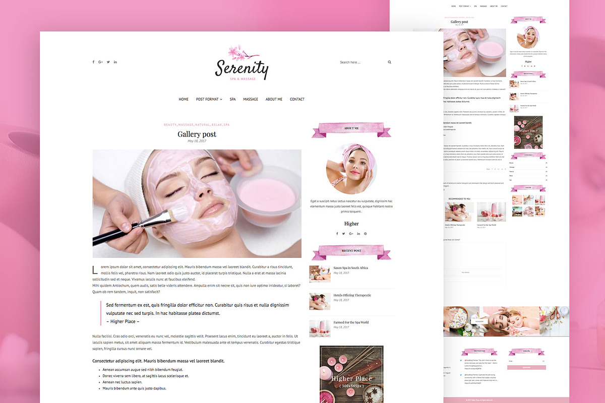 Serenity - Wellness WordPress Theme, a WordPress Template by EasyBlog Themes (Photo 4 of 5)