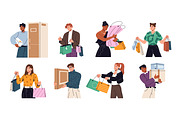 People buyers with shopping bags set, a Person Illustration by PaperTrident (Thumbnail 1 of 5)