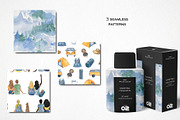 Watercolor travel bundle, summer set, a Person Illustration by LyubovZaytseva (Thumbnail 7 of 20)