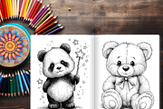 Cute Panda Coloring Pages for Kids, an Animal Illustration by LA Design (Thumbnail 5 of 10)