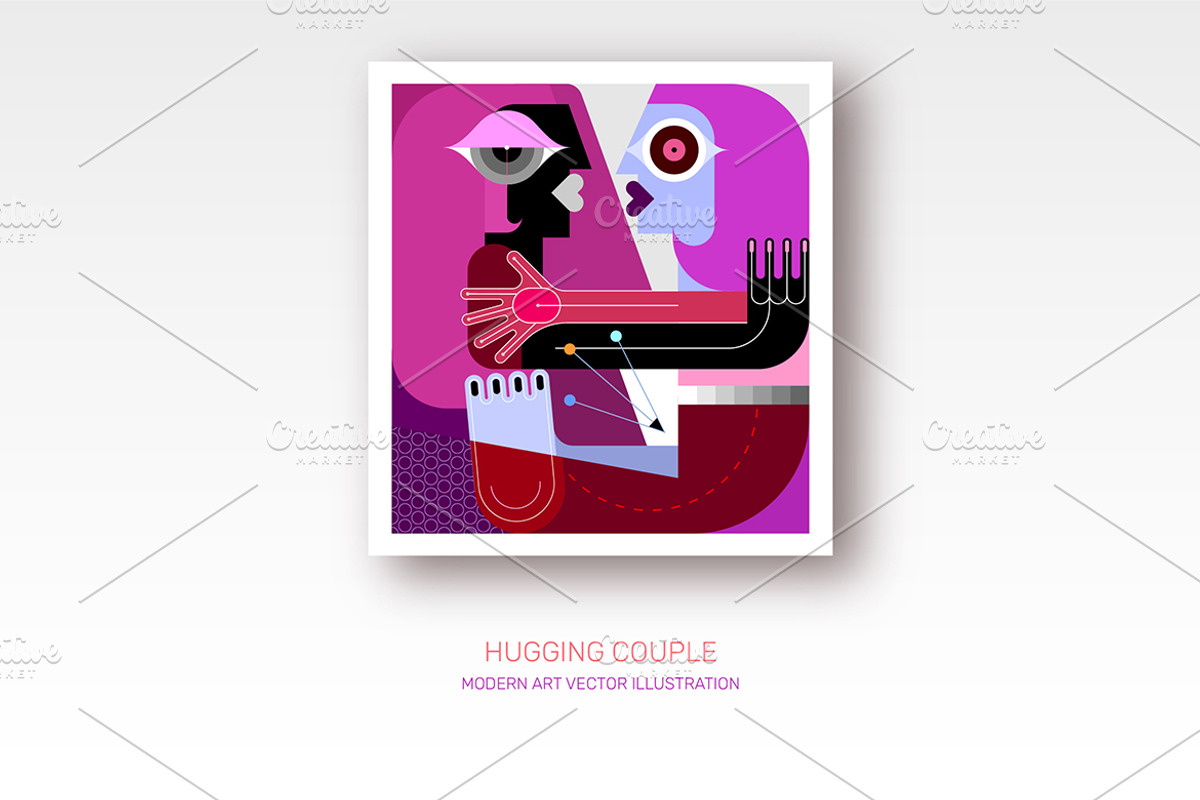 Hugging Couple Modern Vector Artwork, a Person Illustration by danjazzia (Photo 1 of 3)
