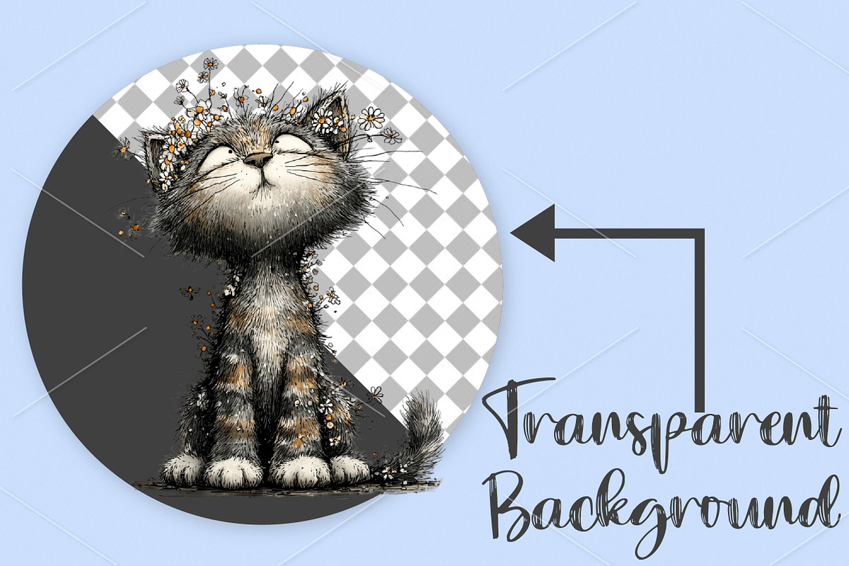 Whimsical Floral Spring Cat Clipart, a Seasonal Illustration by Canvas Craft (Photo 2 of 7)
