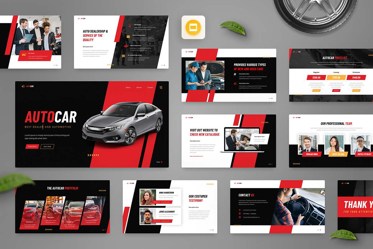 Autocar - Automotive Google Slide, a Presentation Template by GraphauseProject (Photo 1 of 7)
