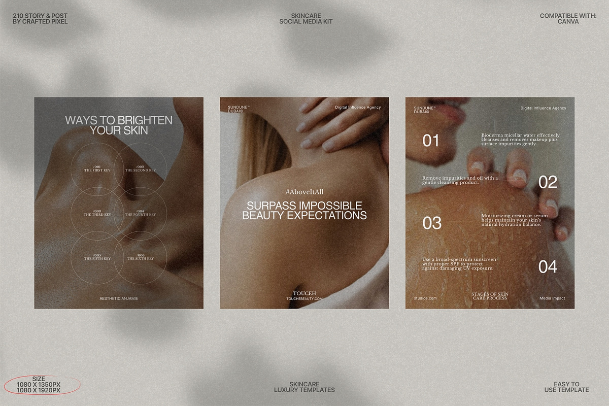 Skincare Story & Post Set Canva preview 6