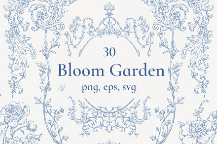 Bloom Garden Wedding invite clipart, a Decorative Illustration by Ekaproeka