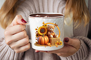 Autumn Teddy Bear Sublimation Clipa, an Illustration by SVGArt (Thumbnail 5 of 8)