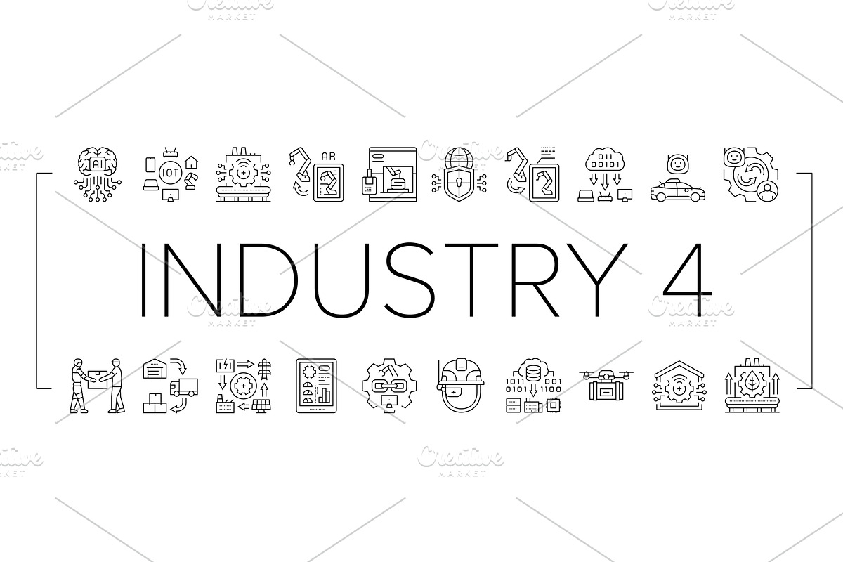 industry 4.0 automation robotics, an Illustration by pikepicture