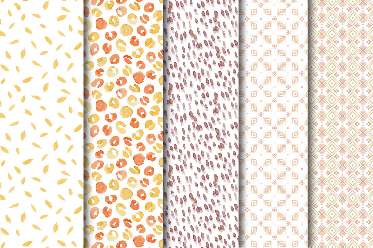 Watercolor patterns collection, a Pattern Graphic by Wild Rose (Photo 5 of 7)