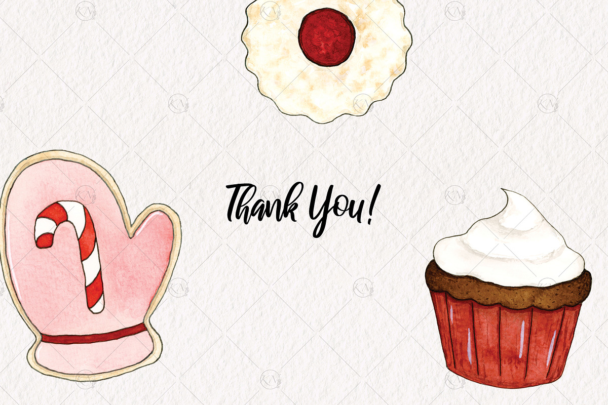 Christmas Treats Watercolor Graphics, an Illustration by Kileen Nicole Art (Photo 5 of 5)
