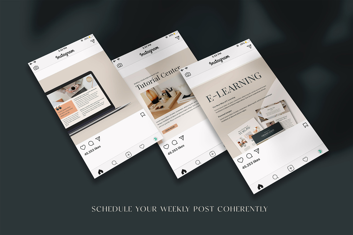 Instagram Puzzle e-Course PS CANVA, a Social Media Template by Eviory