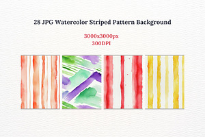 Watercolor Stripe Pattern Background