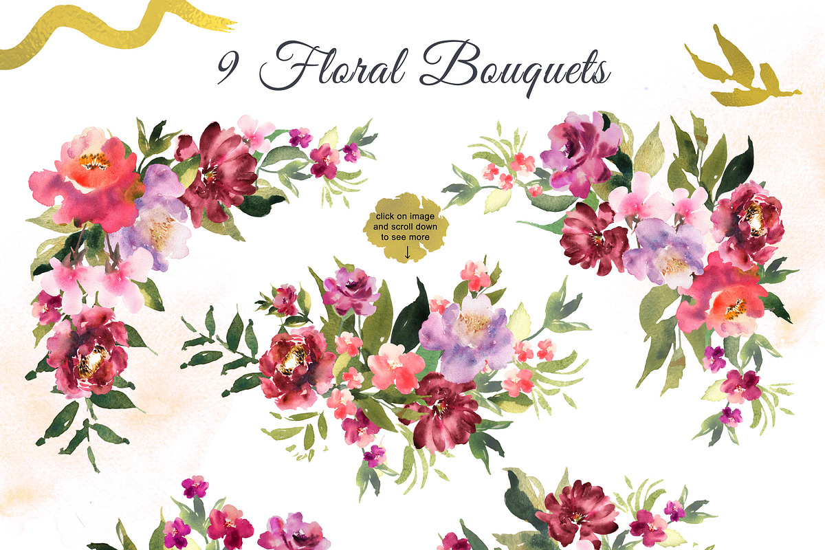 Watercolor flowers. Floral elements, a Decorative Illustration by Julycolor (Photo 2 of 9)