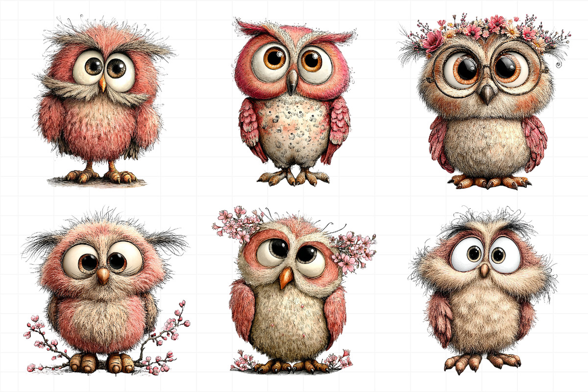 Funny Spring Owl Clipart, an Illustration by Daily.Designs (Photo 8 of 8)