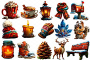 Whimsical Winter Clipart, an Illustration by cherrydesign (Thumbnail 3 of 4)