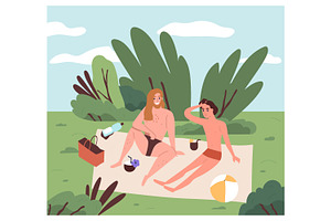 Men relax in nature. Summer vacation, a Person Illustration by Good Studio