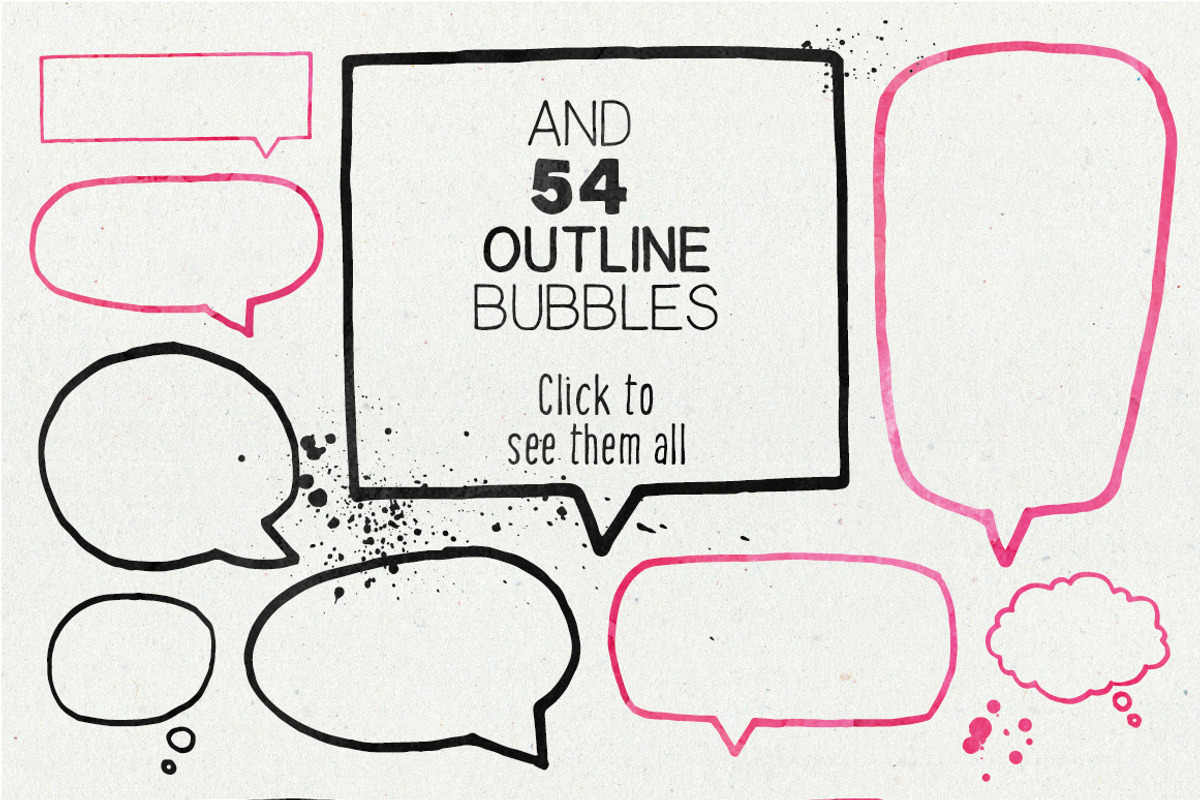 Speech bubble collection + splashes, an Object Graphic by Vitek Graphic (Photo 4 of 5)