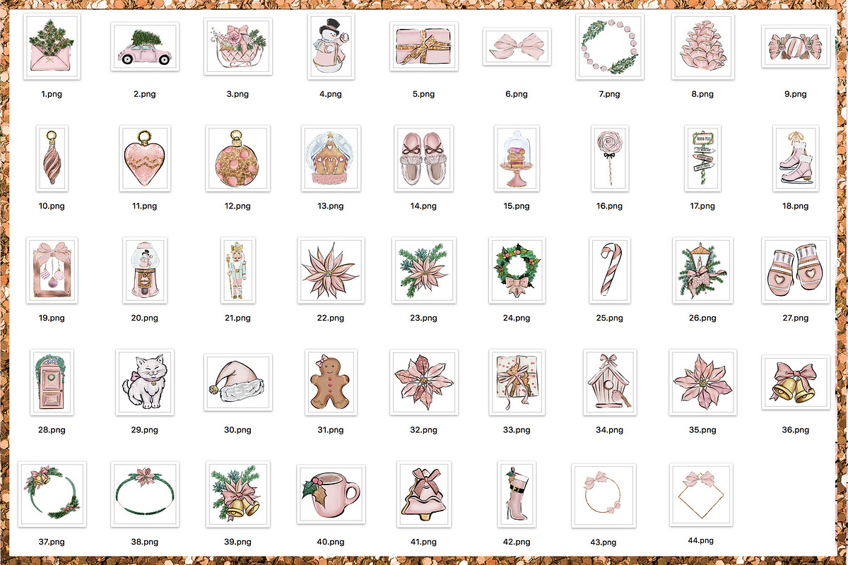 Christmas Clipart Png set, a Decorative Illustration by The GG Shop (Photo 2 of 9)
