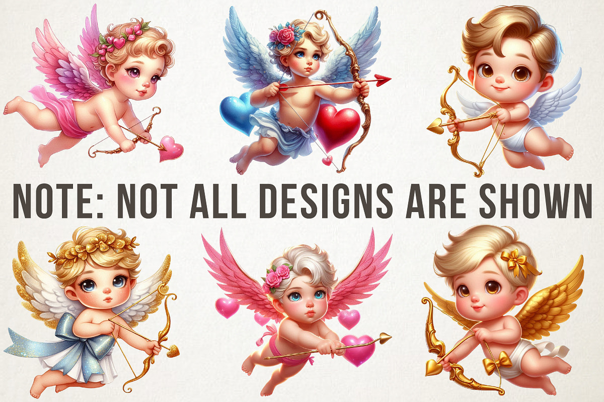 Cupid & Arrow Clipart Valentine PNG, an Illustration by RobertsArt (Photo 5 of 6)
