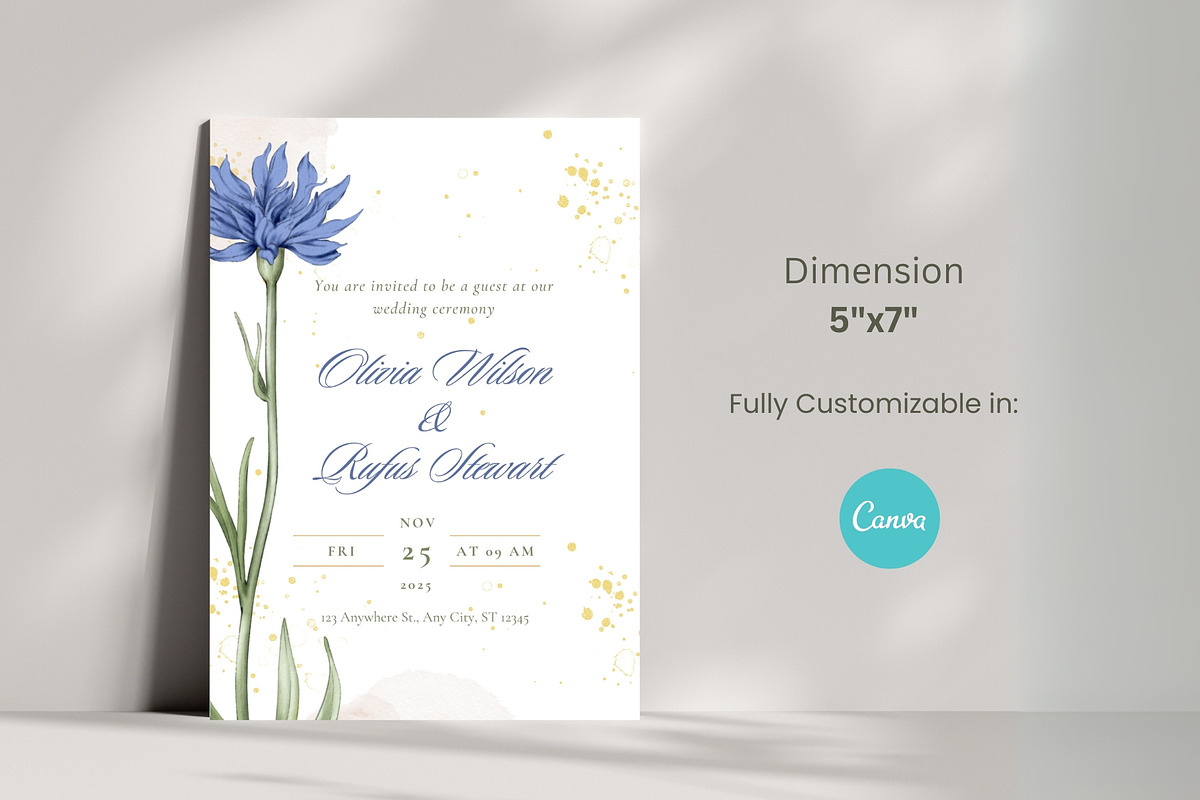 Floral Wedding Invitation, an Invitation Template by cmatworks (Photo 2 of 4)