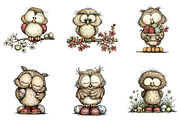 Whimsical easter owl clipart, an Illustration by CreationArt (Thumbnail 6 of 7)