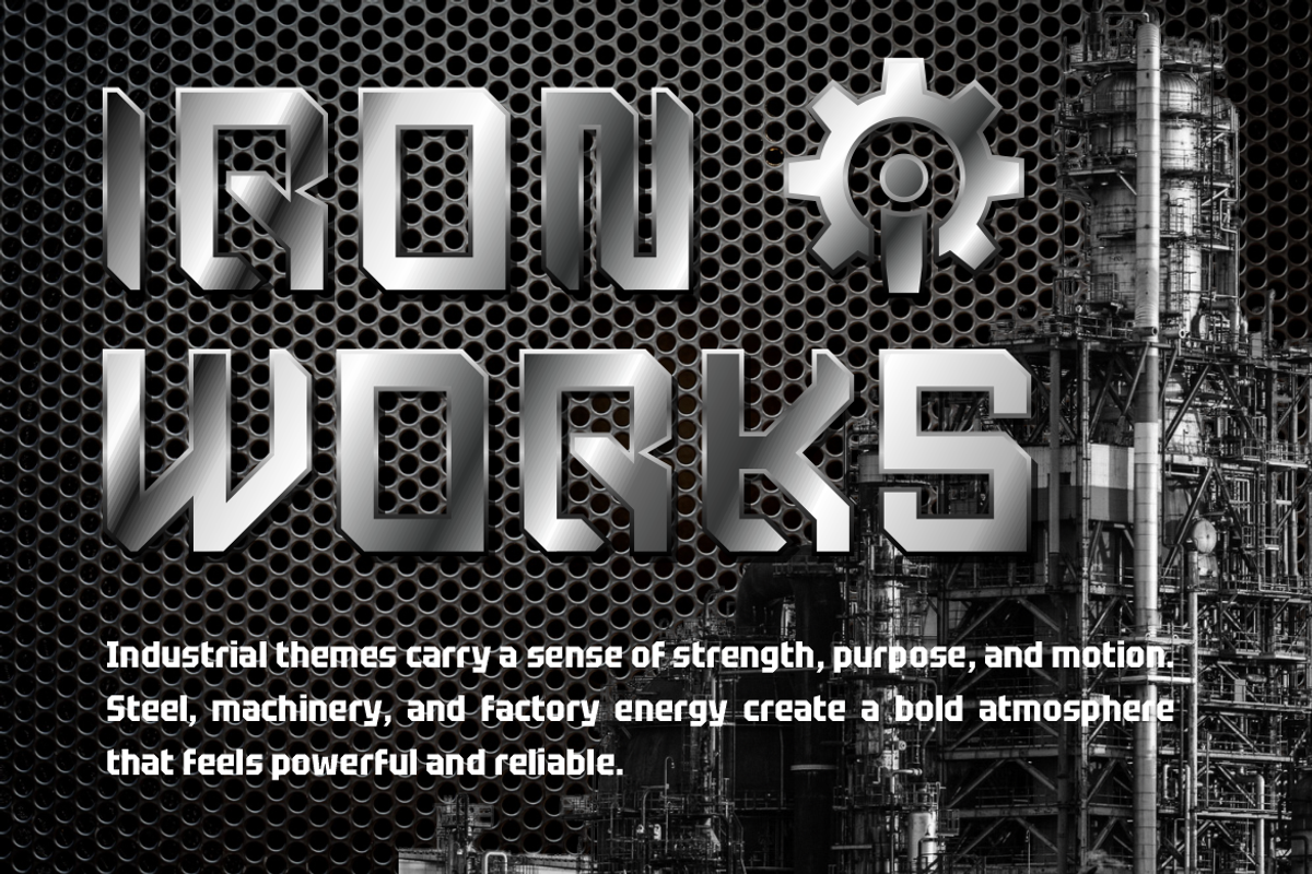Steel Frame Modern Industrial Font, a Font by PutraCetol Studio (Photo 4 of 5)