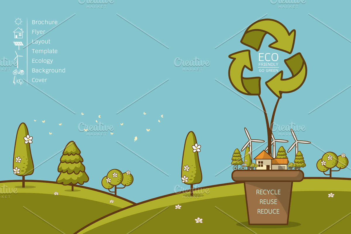 Vector illustration of eco home, an Illustration by essense (Photo 2 of 2)
