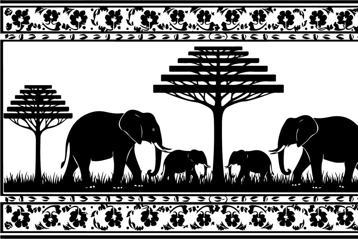 Wild Elephant Silhouette Set, an Illustration by jahid234 (Photo 18 of 21)