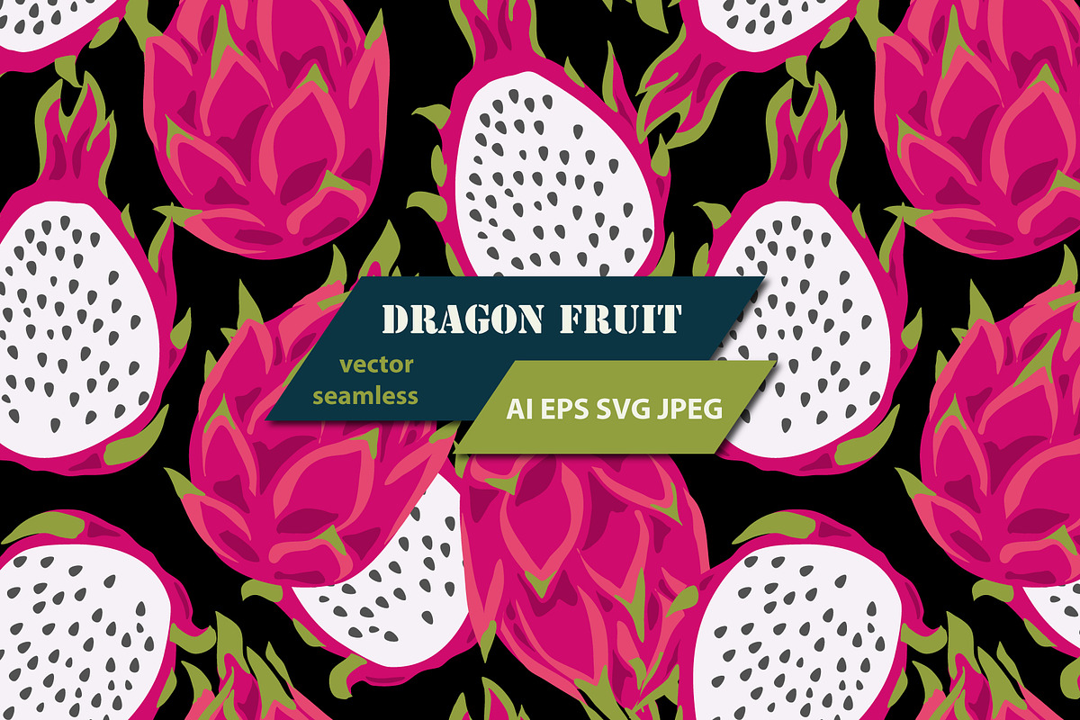Tropical vector pattern. Dragonfruit, a Pattern Graphic by MalinaShop (Photo 4 of 5)