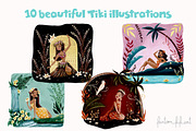 Tiki girls gouache illustrations, an Illustration by Fantom Fifi Art (Thumbnail 3 of 5)