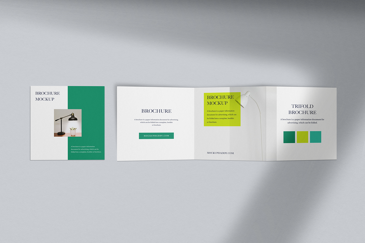 3 Folds Square Brochure Mockup preview 8