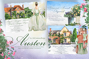 Watercolor Austen Clipart Set, a Person Illustration by ArtCreationsDesign (Thumbnail 14 of 22)