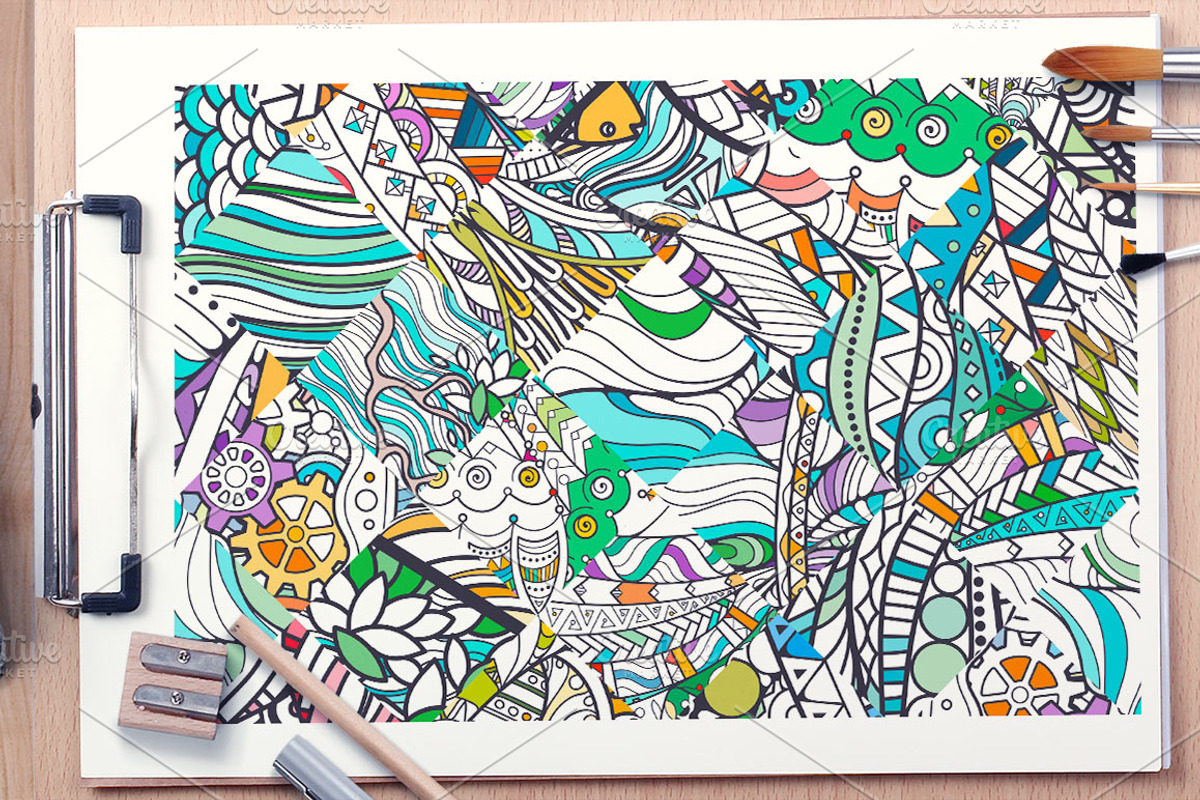 256 Vector Zentangle Patches, a Pattern Graphic by Drekhann Stories