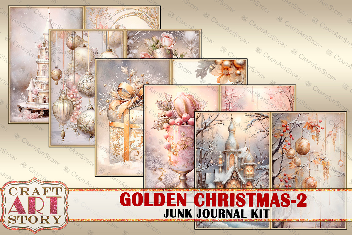 Golden Christmas-2 Junk Journal, an Object Illustration by CraftArtStory (Photo 2 of 6)