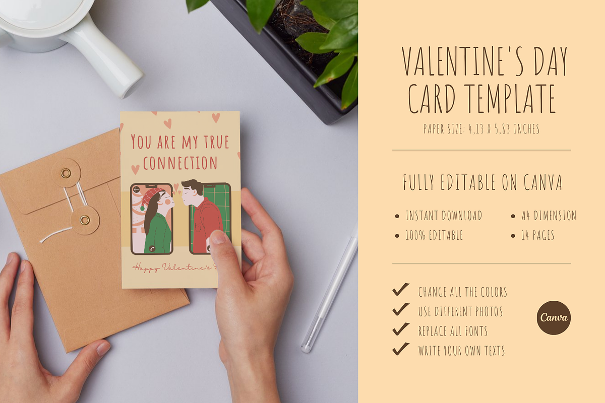 VALENTINE'S DAY CARD CANVA TEMPLATE, a Card Template by The Little Lily Studio (Photo 5 of 5)
