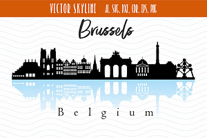 Brussels City Skyline SVG