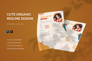 Cute Organic - Resume Template, a Resume Template by StreaksideStd