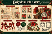 Vintage Christmas Collage Creator, an Object Graphic by Designertale (Thumbnail 4 of 10)