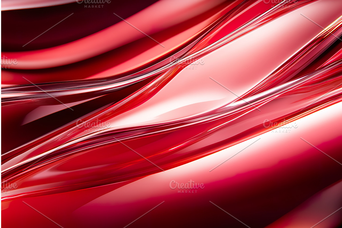 Striking red abstract waves flow, an Illustration by Lermont51
