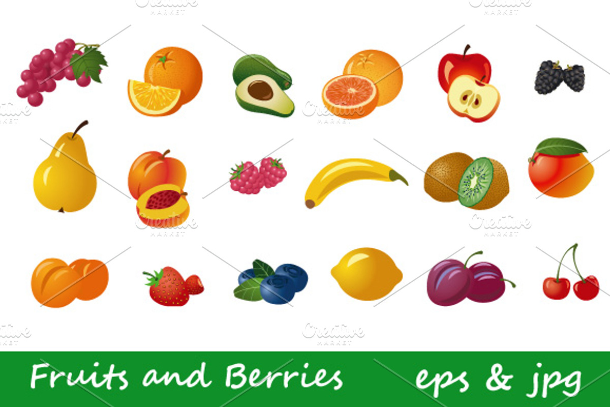 Fruits and Berries, a Food Illustration by Oleg Tokarev Art