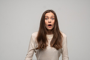 Young woman having an expressive