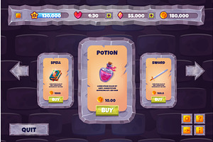 Game store ui. Fantasy rpg shop, an Illustration by Stock-Smart-Start