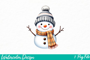 Snowman Png, Sublimation Design, an Illustration by Watercolor design