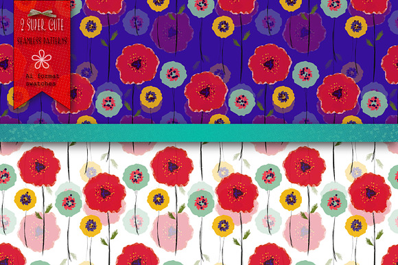 Two Poppies Patterns Swatches
