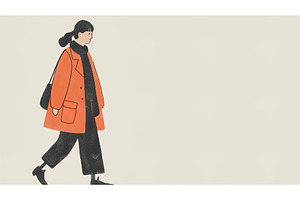 Illustration of Young Woman Walking, an Illustration by Lermont51