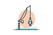 Minimal Fishing Rod Icon Vector Set, an Object Graphic by yasushie (Thumbnail 11 of 16)