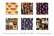 Mushroom Retro Art Patterns, a Pattern Graphic by karenfoleyphoto (Thumbnail 10 of 13)